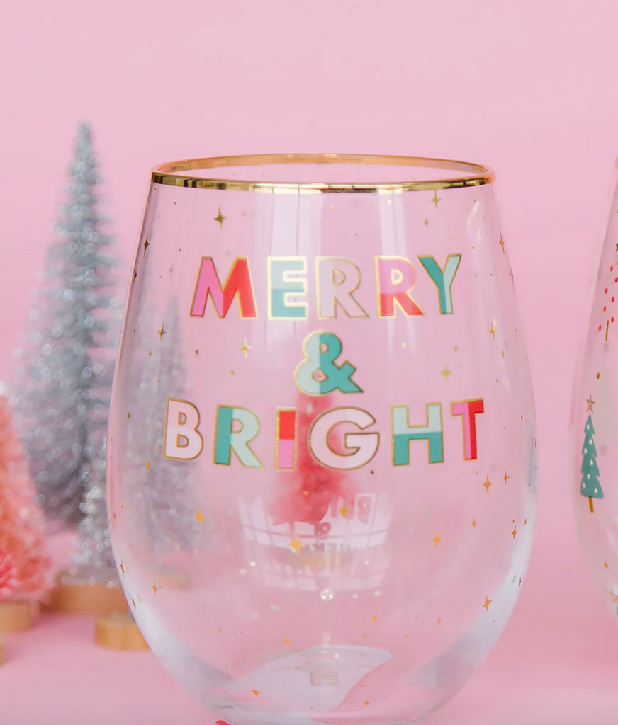 Merry & Bright Wine Glass Accessory Mary Square   