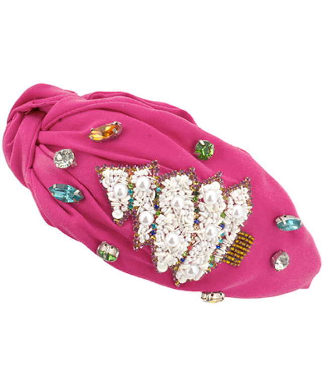 Christmas Tree Pink Headband Accessory Golden Stella   