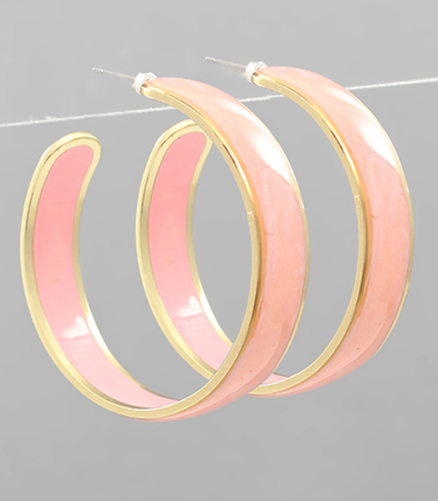 Acrylic Color Hoop Earrings Jewelry Golden Stella Coral  