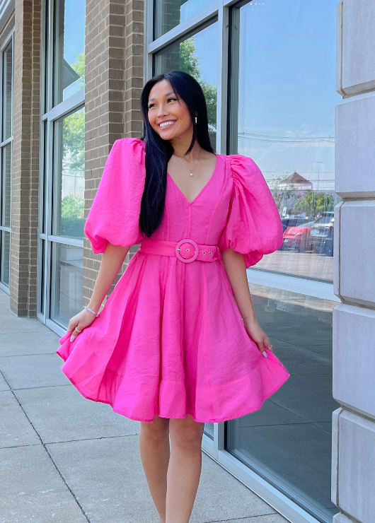 milla pink dress Dramatic flowered organza midi dress in Misty rose, Glow-Up XXS / 0 / Misty Rose