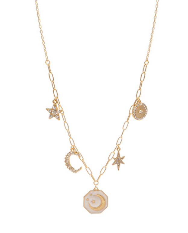 To The Moon Charm Necklace Jewelry Peacocks & Pearls Lexington   