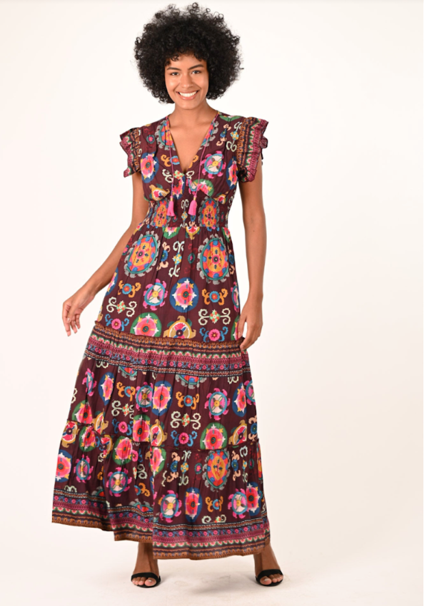aria boho dress Aria beach fringe dress green / Beach clothing