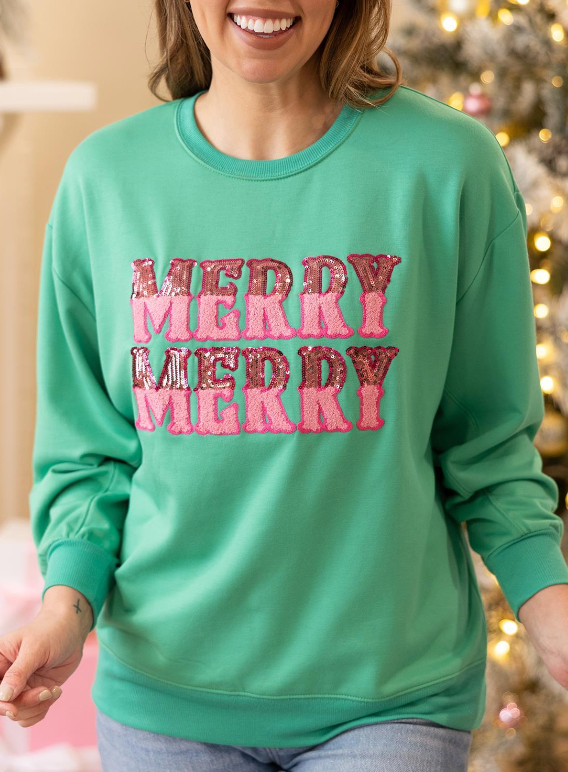 Merry Merry Sarah Sweatshirt Clothing Peacocks & Pearls Lexington   