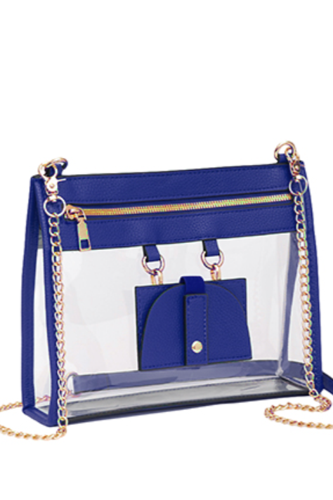 Clear Stadium Bag Accessory Peacocks & Pearls Lexington Blue  