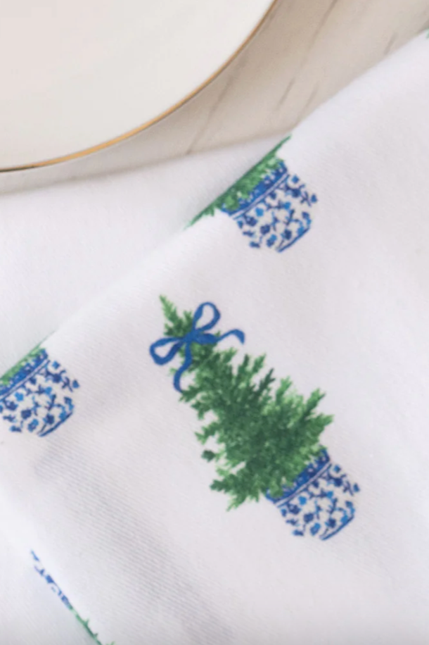 Fancy & Festive Tree Print Tea Towel Home Peacocks & Pearls Lexington   