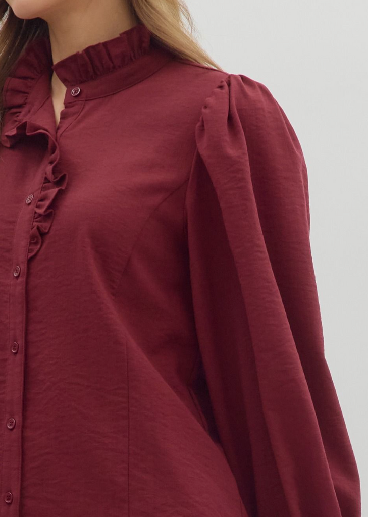 Cranberry Queen Ruffle Top Clothing Peacocks & Pearls Lexington