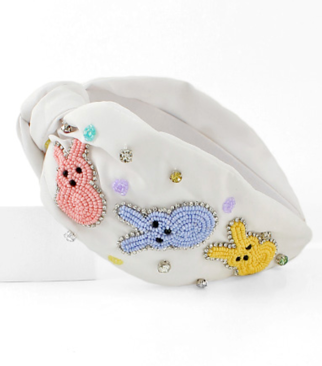 Easter Bunny Headband Accessory Peacocks & Pearls Lexington White  
