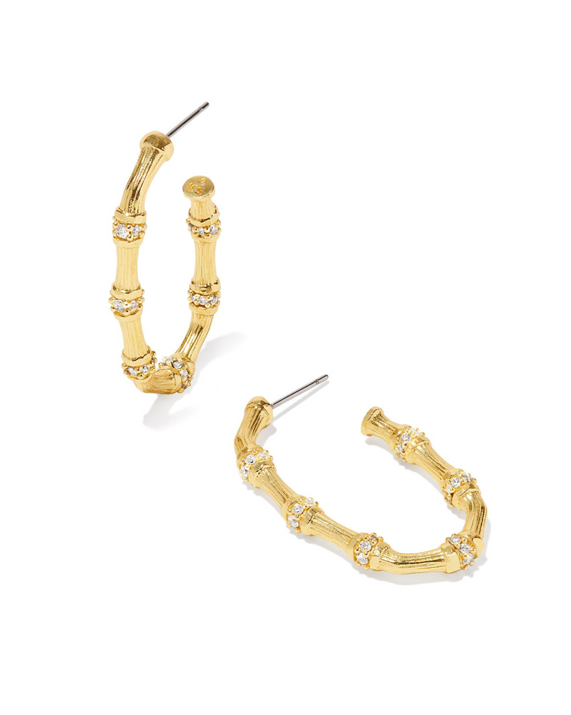 Maura Bamboo Hoop Earrings Jewelry Peacocks & Pearls Lexington   