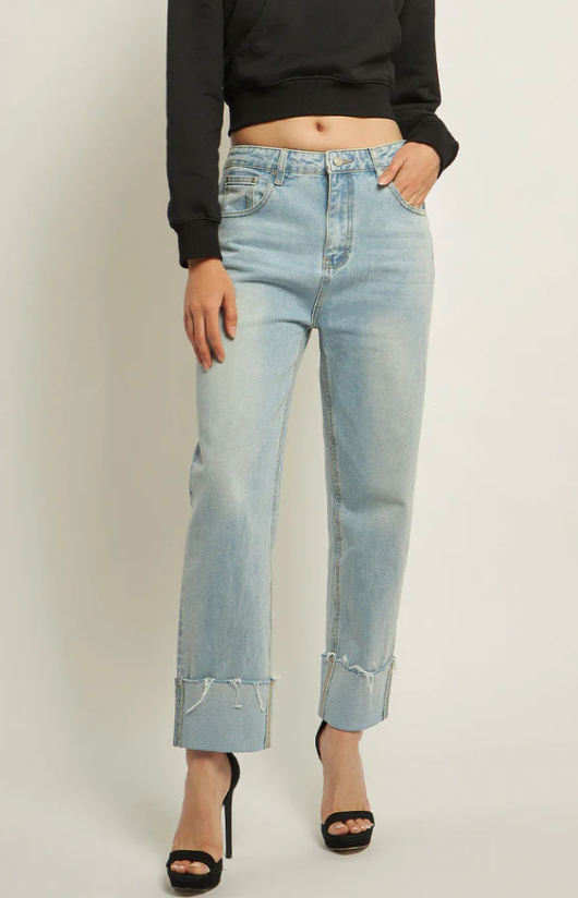 Turn Over Hem Regular Fit Jeans Clothing Peacocks & Pearls Lexington   