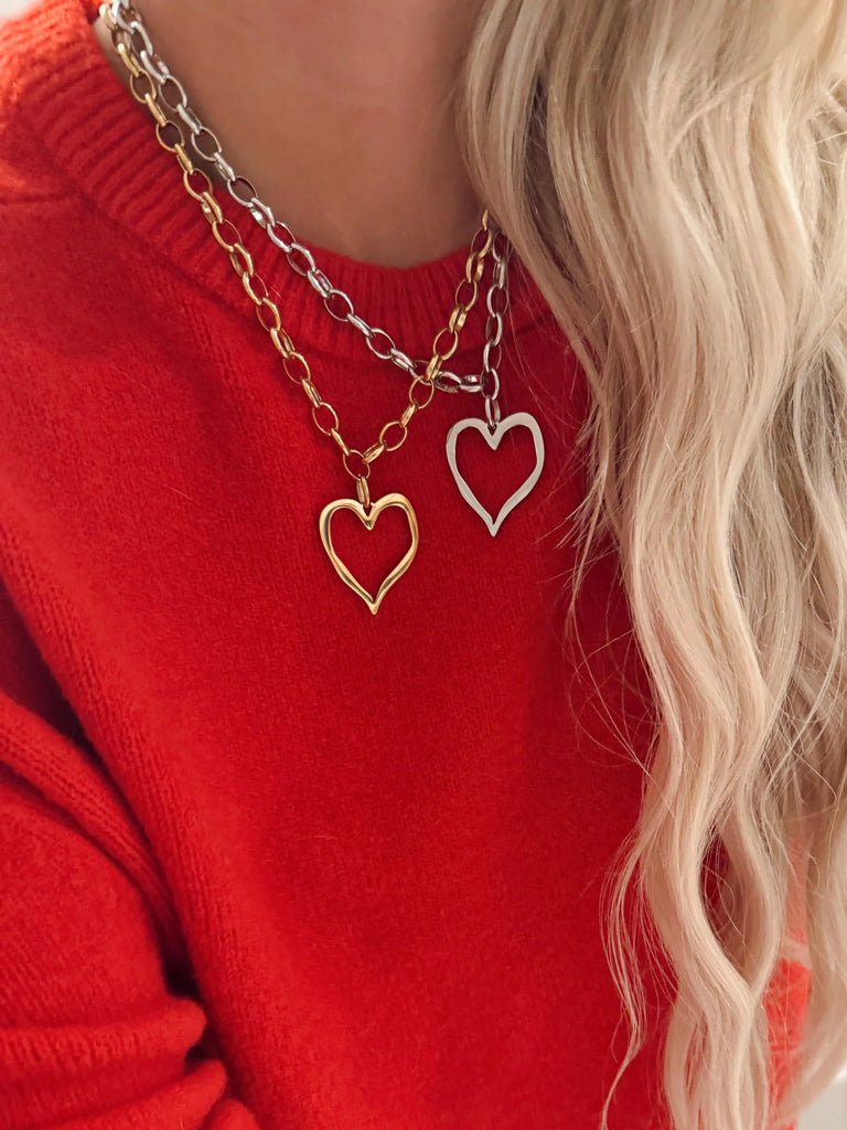 Open Heart Necklace Jewelry Peacocks & Pearls Lexington