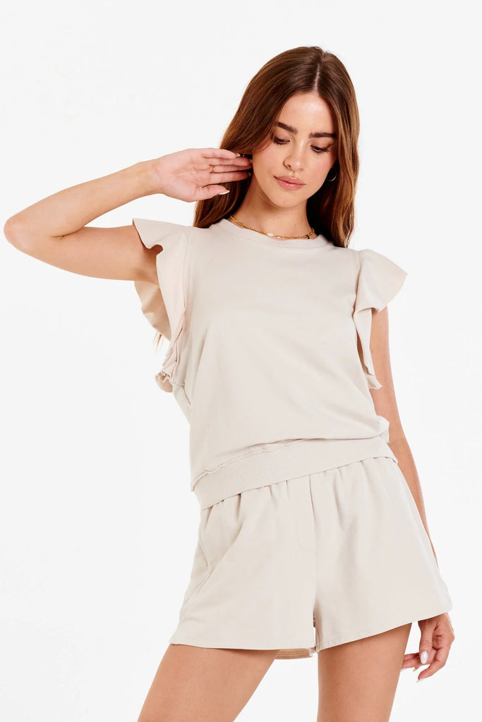Flutter Sleeve Top/ Shorts Set S/S Clothing Another Love   