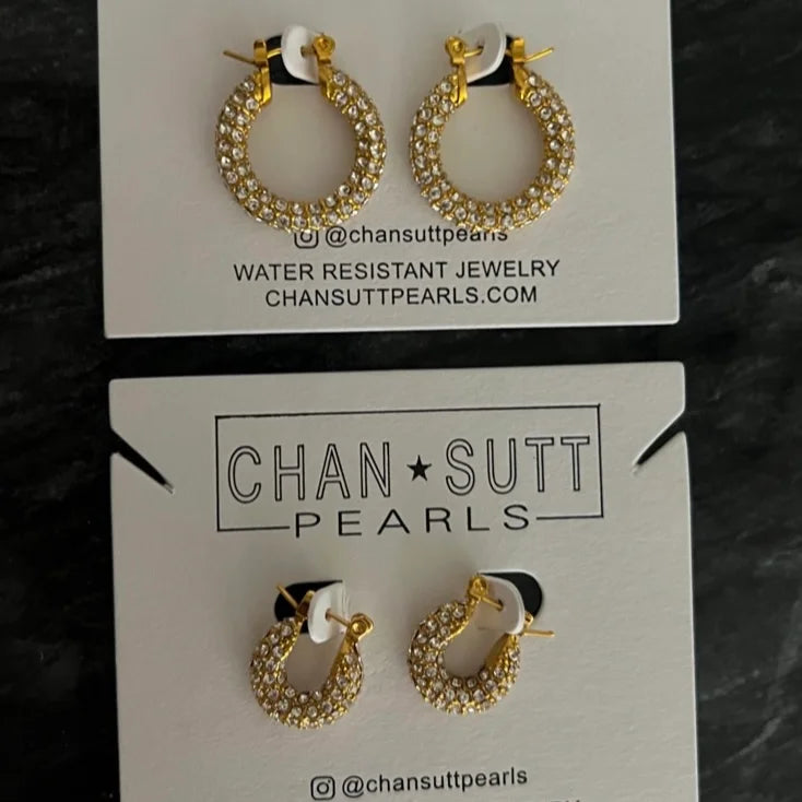 Diamond Hoops Jewelry Peacocks & Pearls Lexington