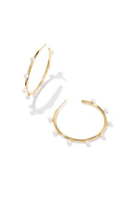 Leighton Pearl Hoop Earrings Jewelry Kendra Scott   