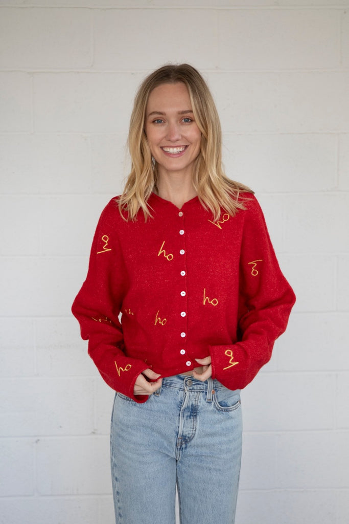 Holiday Cheer Cardigan Clothing Peacocks & Pearls Lexington Red S