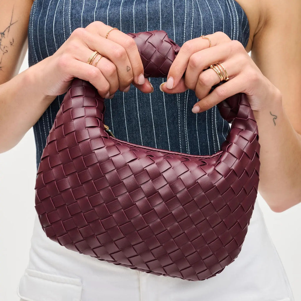 Tracy Woven Clutch w Knot Handle Purse Urban Expressions