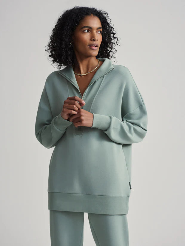 Masie Longline Sweat Top Clothing Peacocks & Pearls Lexington