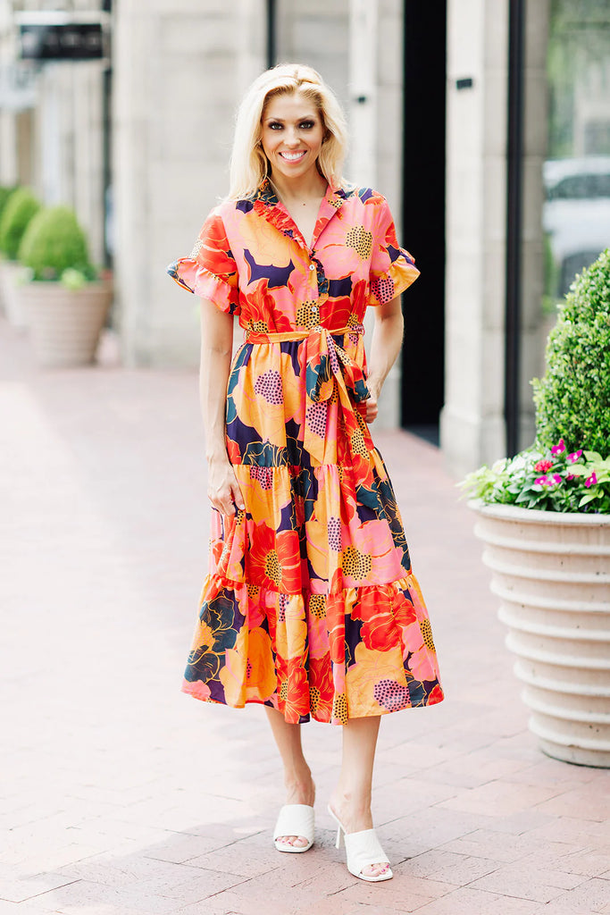 The Cabo Button Up Midi Dress Clothing J. Marie   