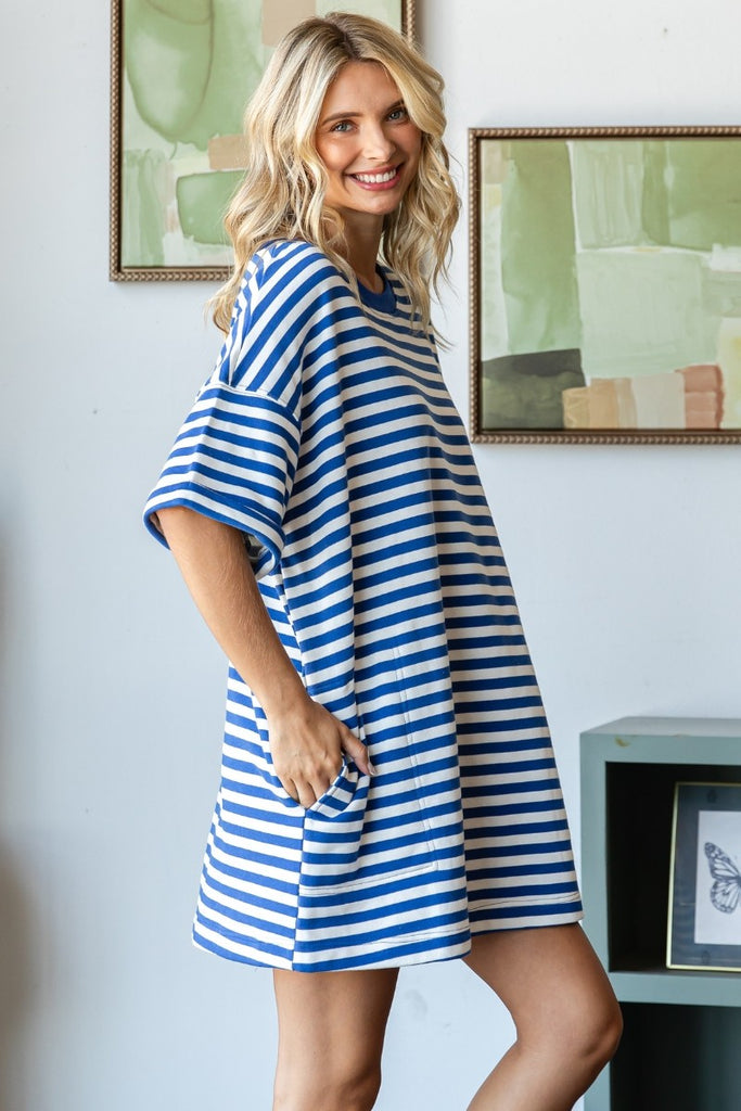 Big Game Striped Oversized Dress Clothing Peacocks & Pearls Lexington   