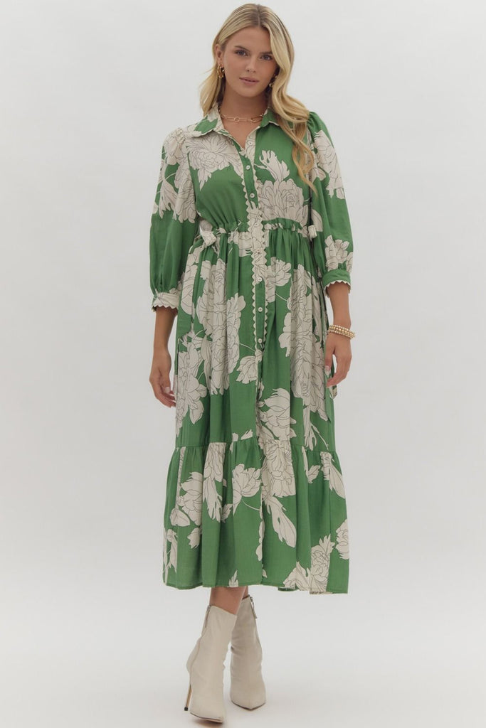 Emerald Blossom Maxi Dress Clothing Peacocks & Pearls Lexington   