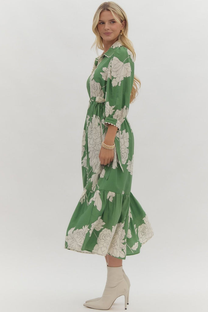 Emerald Blossom Maxi Dress Clothing Peacocks & Pearls Lexington   