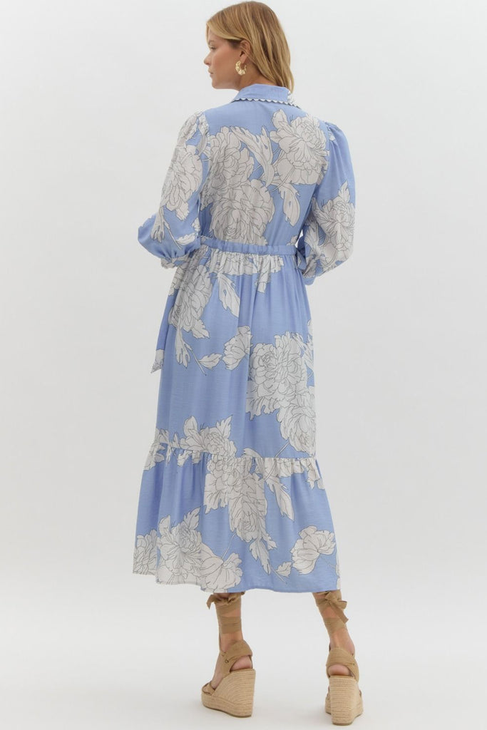 Floral Cascade Midi Dress Clothing Peacocks & Pearls Lexington