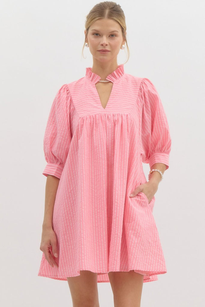 Classic Stripes Dress Clothing Peacocks & Pearls Lexington Pink S