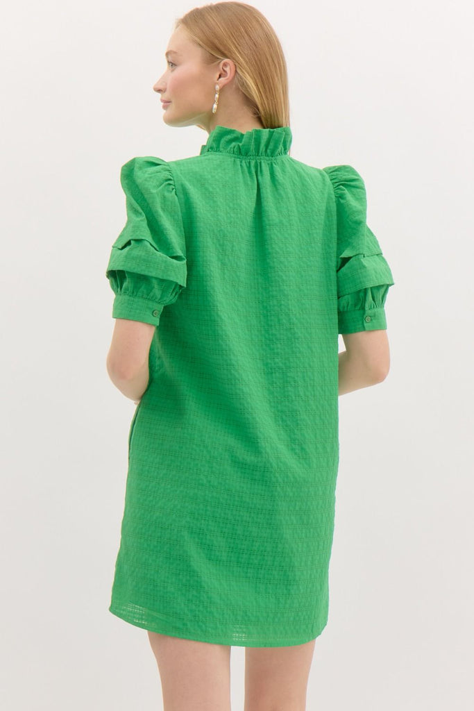 Green Buttoned Breeze Dress Clothing Peacocks & Pearls Lexington