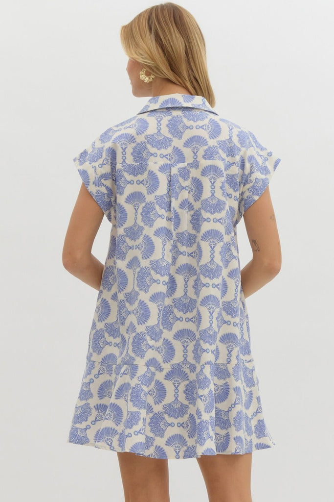 Blue Breezy Bay Dress Clothing Peacocks & Pearls Lexington