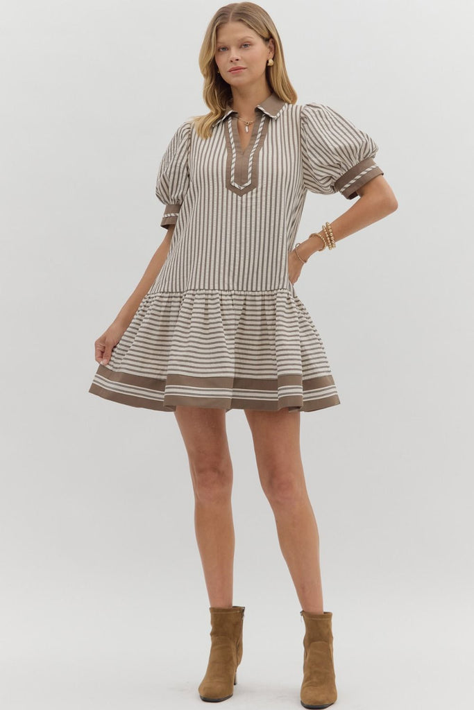 Mocha Mousse Dress Clothing Peacocks & Pearls Lexington
