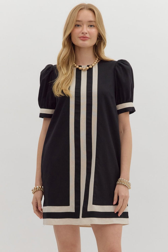 The Contrast Dress Clothing Peacocks & Pearls Lexington Black/Cream S