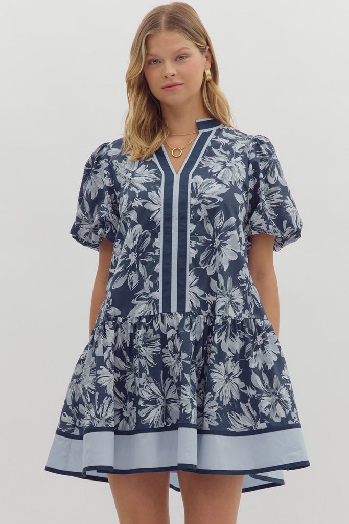 Navy Bloom Dress Clothing Peacocks & Pearls Lexington