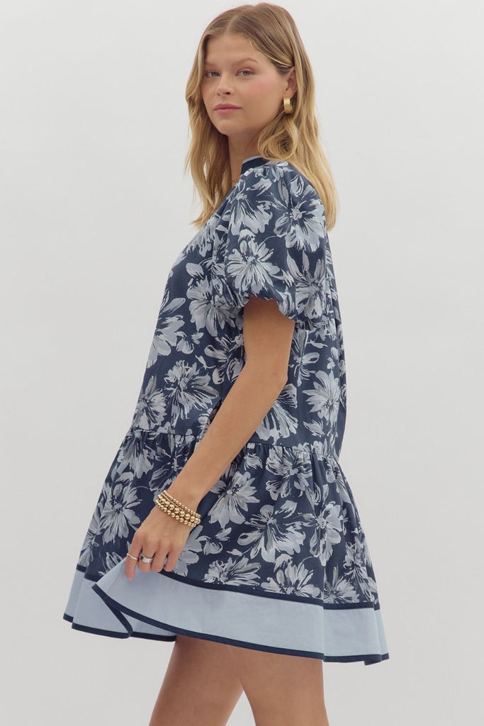 Navy Bloom Dress Clothing Peacocks & Pearls Lexington