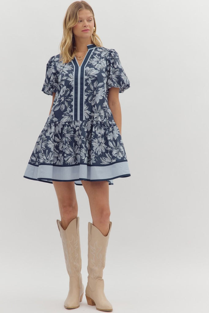 Navy Bloom Dress Clothing Peacocks & Pearls Lexington