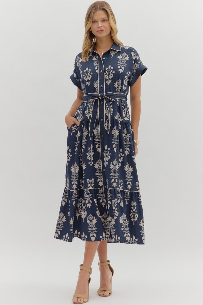 Midnight Leaf Maxi Dress Clothing Peacocks & Pearls Lexington