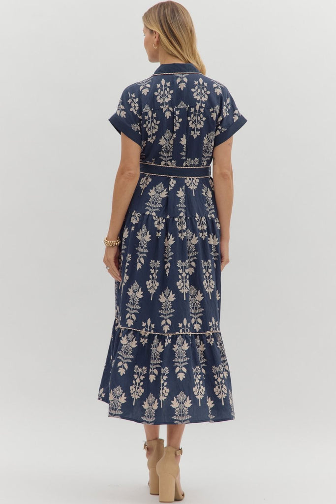 Midnight Leaf Maxi Dress Clothing Peacocks & Pearls Lexington