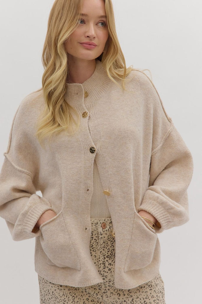 The Gilded Knit Cardigan Clothing Peacocks & Pearls Lexington