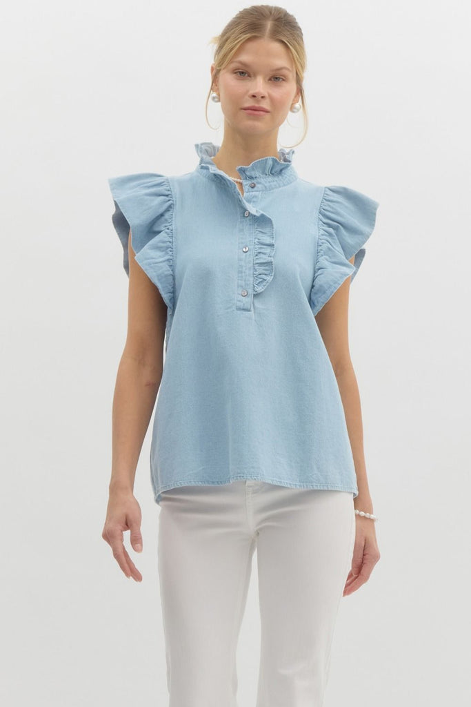 Darling Denim Top Clothing Peacocks & Pearls Lexington