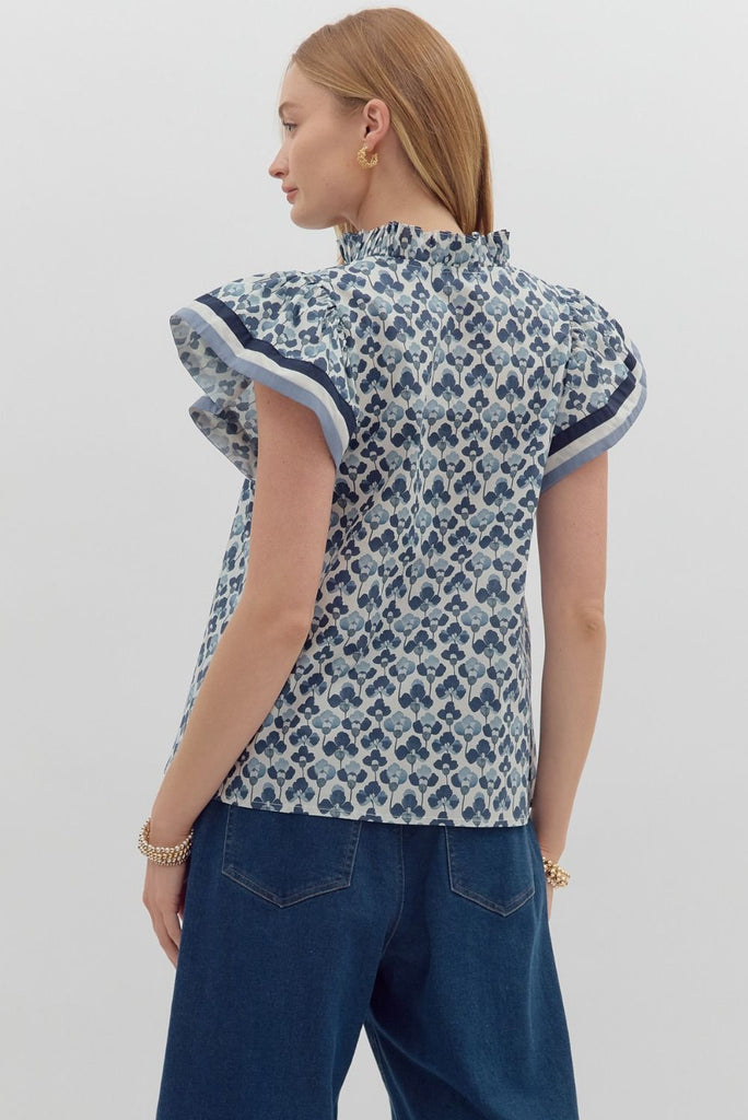 Blue Press Top Clothing Peacocks & Pearls Lexington