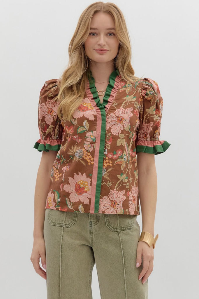 The Ivy Lane Top Clothing Peacocks & Pearls Lexington Brown S