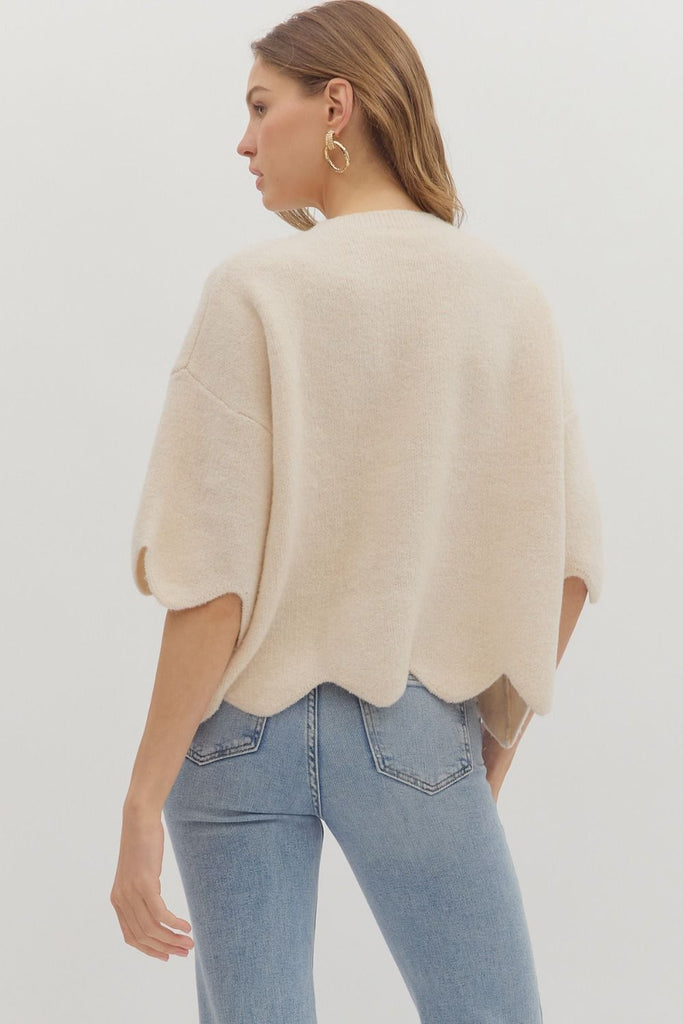 Sweetie Scallop Sweater Clothing Peacocks & Pearls Lexington