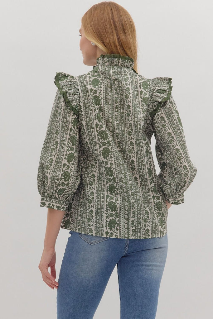Olive Stone Top Clothing Peacocks & Pearls Lexington