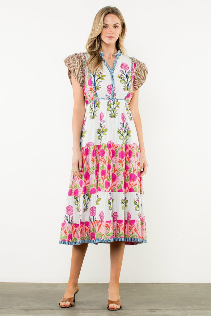 Wildflower Pop Midi Dress Clothing Peacocks & Pearls Lexington