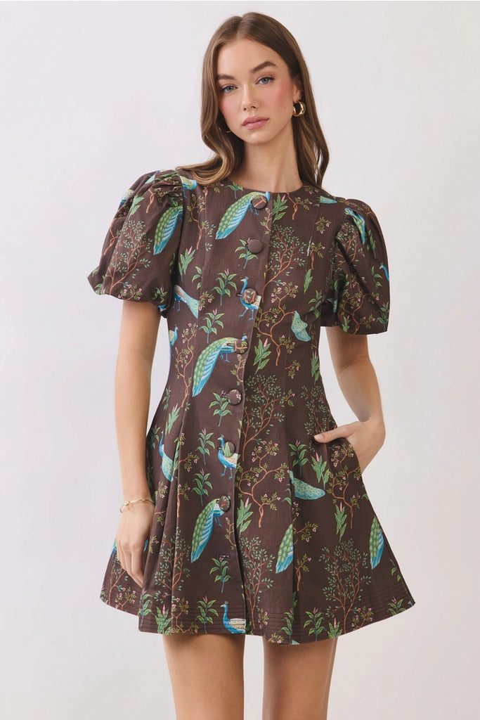 Peacock Perch Dress L