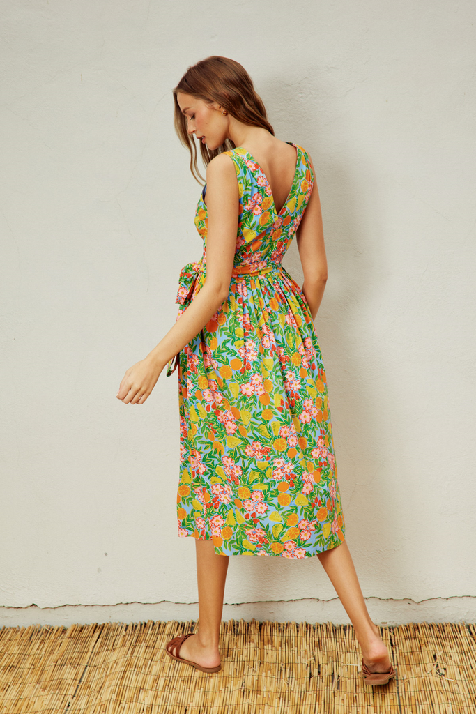 Summer's Garden Midi Dress Clothing Peacocks & Pearls Lexington   