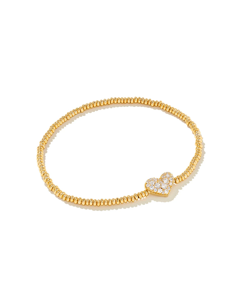 Ari Heart Stretch Bracelet Jewelry Kendra Scott Gold Crystal Pave