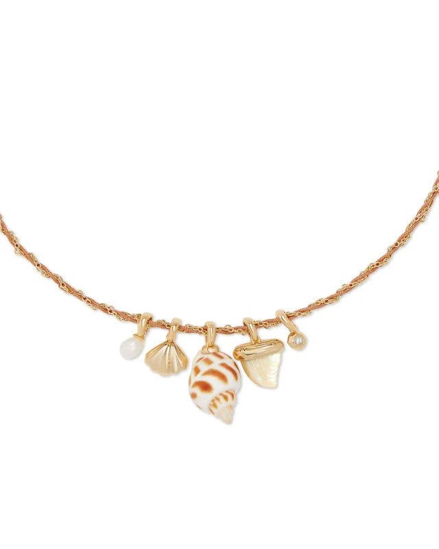 Oleanna Gold Charm Necklace Jewelry Peacocks & Pearls Lexington