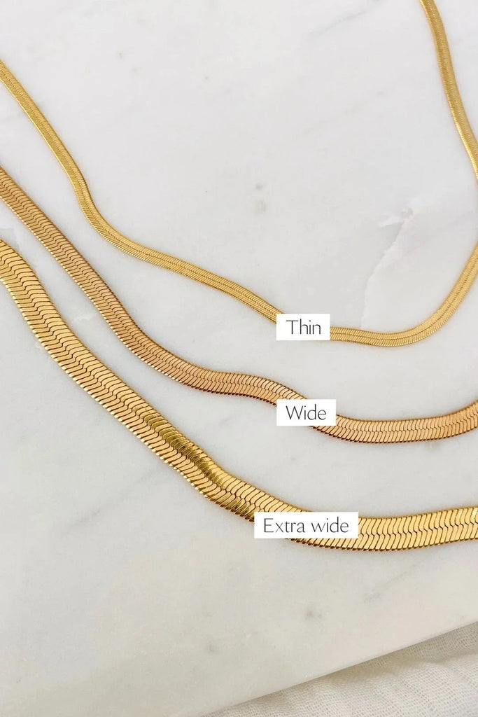 Snake Chain Wide Necklace Jewelry ALV Jewels