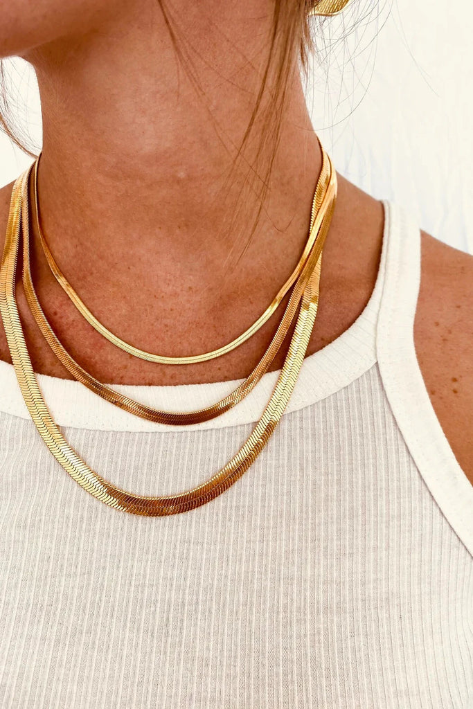 Snake Chain Wide Necklace Jewelry ALV Jewels