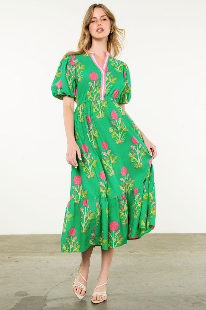 Spring Awakening Midi Dress Clothing Peacocks & Pearls Lexington