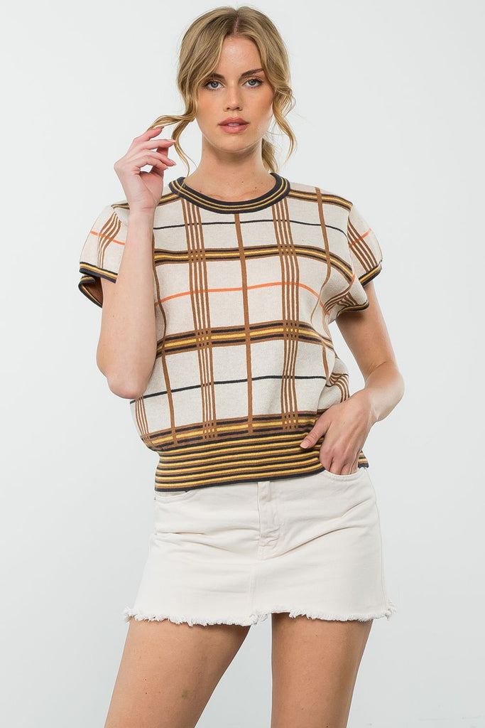 Classic & Cozy Plaid Top Clothing THML   